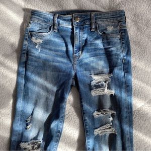 AE hi rise super stretch x distressed jeggings
